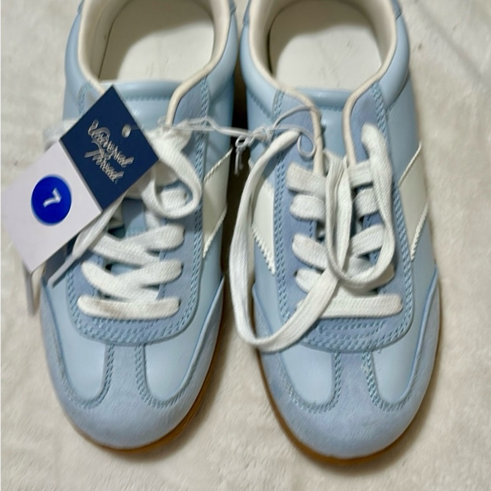 Women's Light Blue and White Sneakers